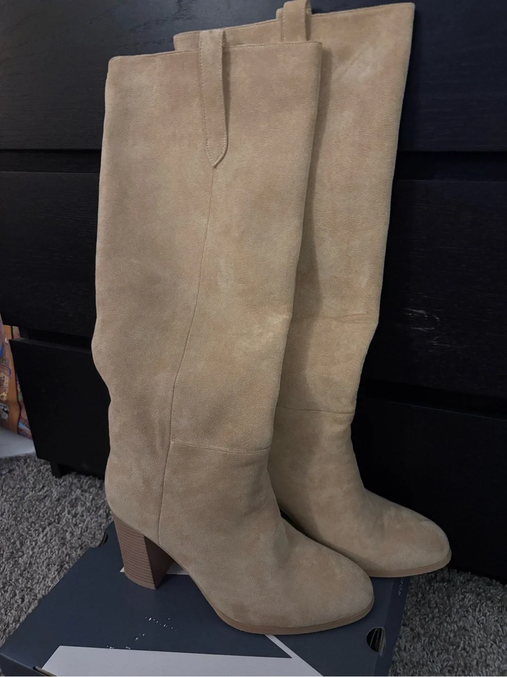 Classic Tall Suede Knee-High Boots - Tan
